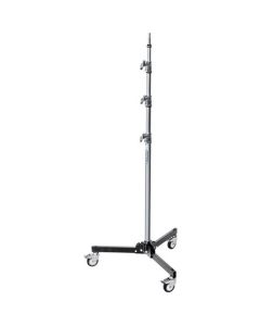 Avenger A5033 Roller 33 Folding Base Stand with Braked Wheels (Chrome/Black, 10.8')