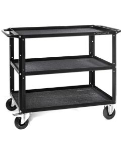 ConeCarts 1-Series Large 3-Shelf Cart with Black Moquette