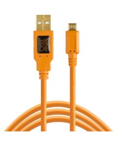 Tether Tools TetherPro USB 2.0 A Male to Micro-B 5-Pin Cable (15', Orange)