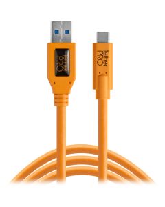 Tether Tools TetherPro USB Type-C Male to USB 3.0 Type-A Male Cable (15', Orange)