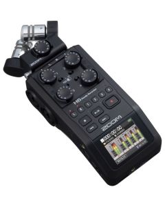 Zoom H6 All Black 6-Input / 6-Track Portable Handy Recorder with Single Mic Capsule (Black)