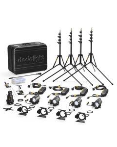 Dedolight Master 4 x 24 V/150 W (DLH4) Tungsten Kit, 4 x DT24-1E (230 / 240 V AC, Great Britain Plug)