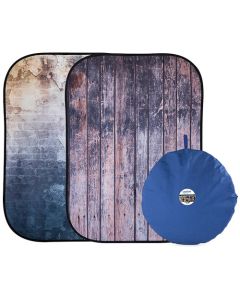Lastolite Urban Collapsible Background (5 x 7', Distressed Wall/Wood Fence)