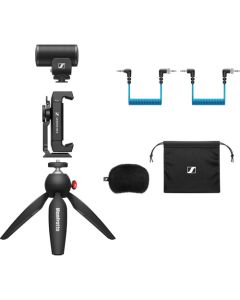 Sennheiser MKE 200 Microphone, Manfrotto PIXI Mini Tripod and Smartphone Clamp