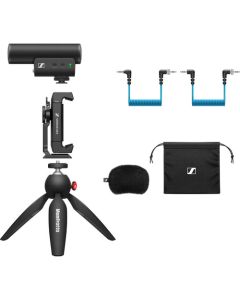 Sennheiser MKE 400 Microphone, Manfrotto PIXI Mini Tripod and Smartphone Clamp