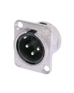 NEUTRIK 3 pole male receptacle, solder contacts, Nickel housing, silver contacts