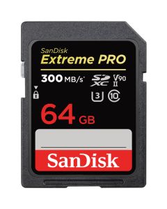 SanDisk SDXC Extreme PRO - 64GB, 300 MB/s, C10, UHS-II, U3 V90