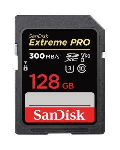 SanDisk SDXC Extreme PRO - 128 GB, 300 MB/s, C10, UHS-II, U3 V90