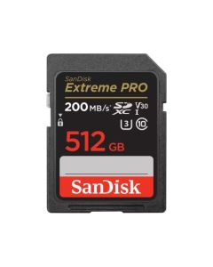 SanDisk SDXC Card Extreme Pro - 512GB, 200MB/s, V30, UHS-I, U3 for 4K Video