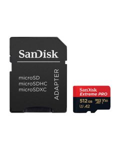 SanDisk microSDXC Extreme Pro - 512GB + SD Adapter + Rescue Pro Deluxe 170MB/s A2 C10 V30 UHS-I U4