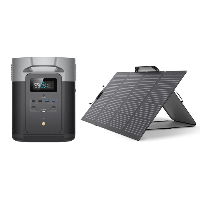 EcoFlow DELTA MAX  2000 Portable Power Station (2400W,2016Wh) + Ecoflow Solar Panel - 220W