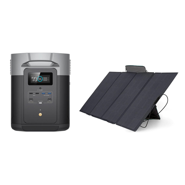 EcoFlow DELTA MAX  2000 Portable Power Station (2400W,2016Wh) + Ecoflow Solar Panel - 400W