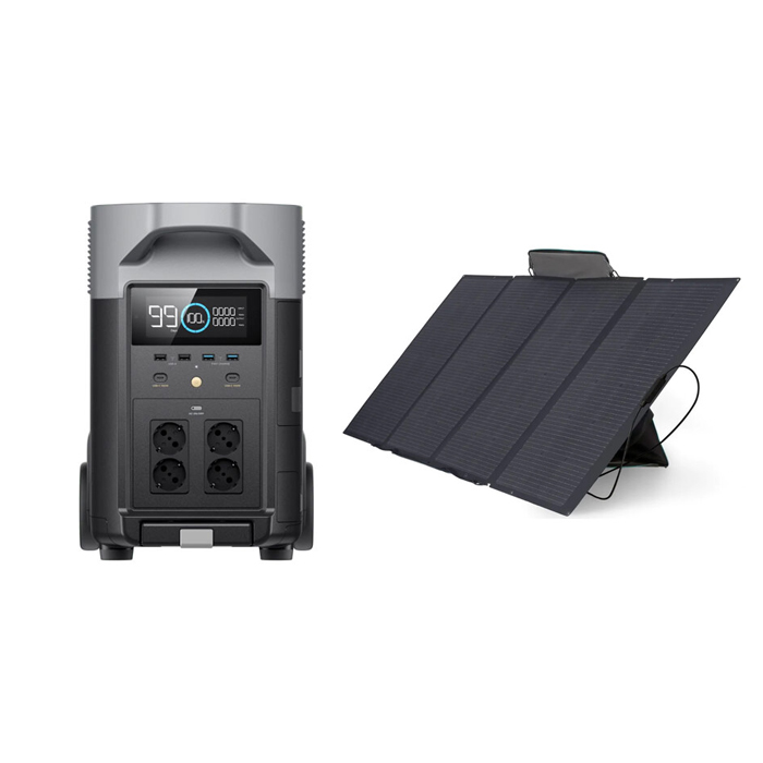 EcoFlow DELTA Pro Portable Power Station(3600WH, 3600W) + Ecoflow Solar Panel - 400W