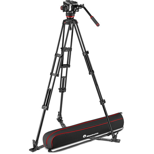 Manfrotto 504X Fluid Video Head with Alu Twin leg tripod GS