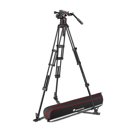 Manfrotto Nitrotech 612 Video Head With Aluminium Twin Leg Ground Spreader Tripod Kit