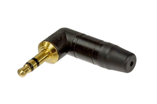 NEUTRIK 3,5MM R/A 3POLE PLUG black housing, gold contacts