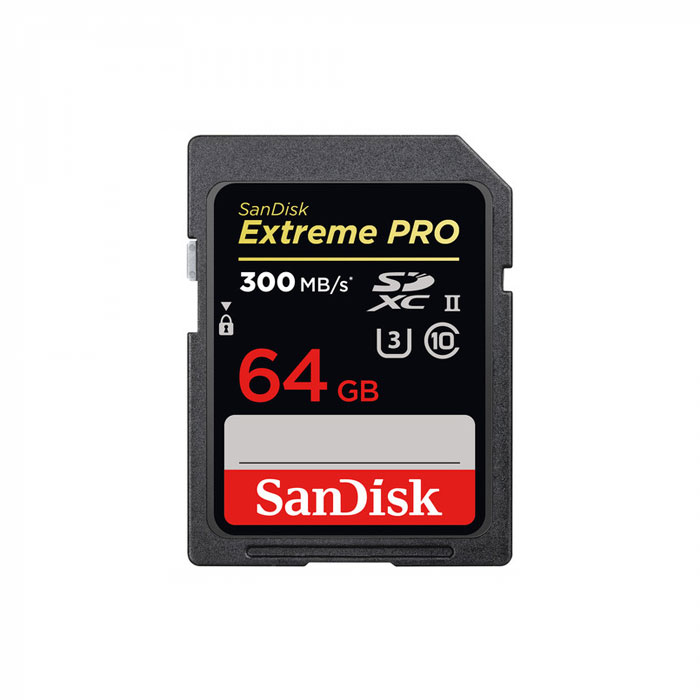 SanDisk SD Extreme Pro - 64 GB, 300 MB/s, C10, UHS-II, U3